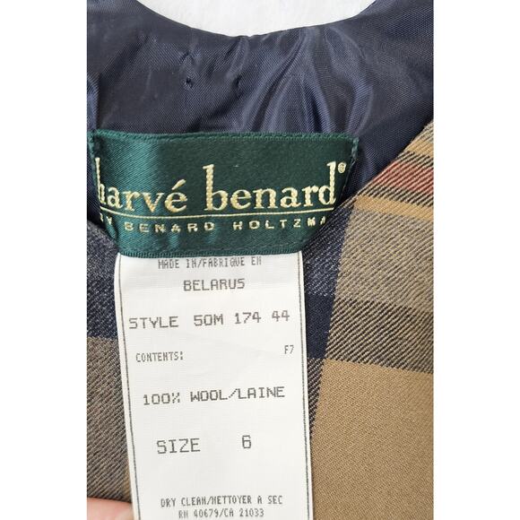 Vintage Harve Benard Plaid Wool Dress Lined Size 6 - Picture 2 of 12
